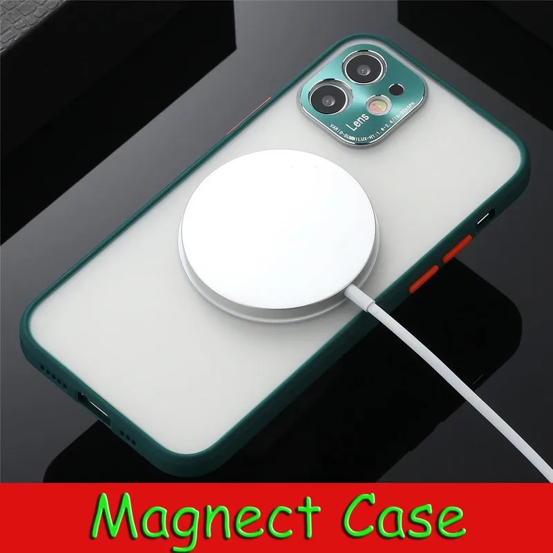 

Case for IPhone 12 Pro Max 12 Mini 11 Pro Case for Wireless Magsafe Charging Shockproof Full Protection PC Camera Magnectic Case