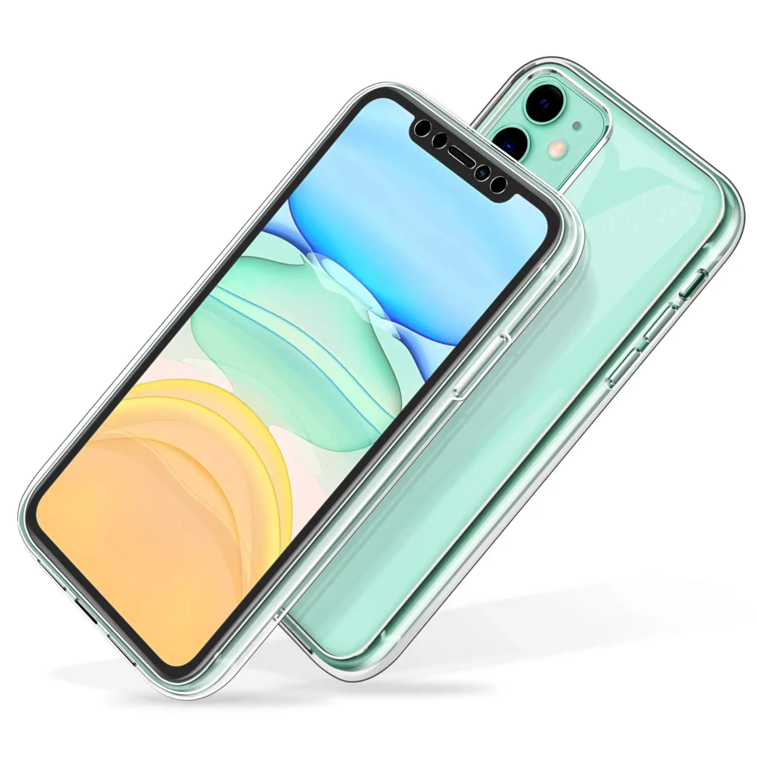 Чехол с полным покрытием 360 градусов для iPhone 11 Pro Max 7 8 6 6s Plus чехол из ПЭТ + мягкого