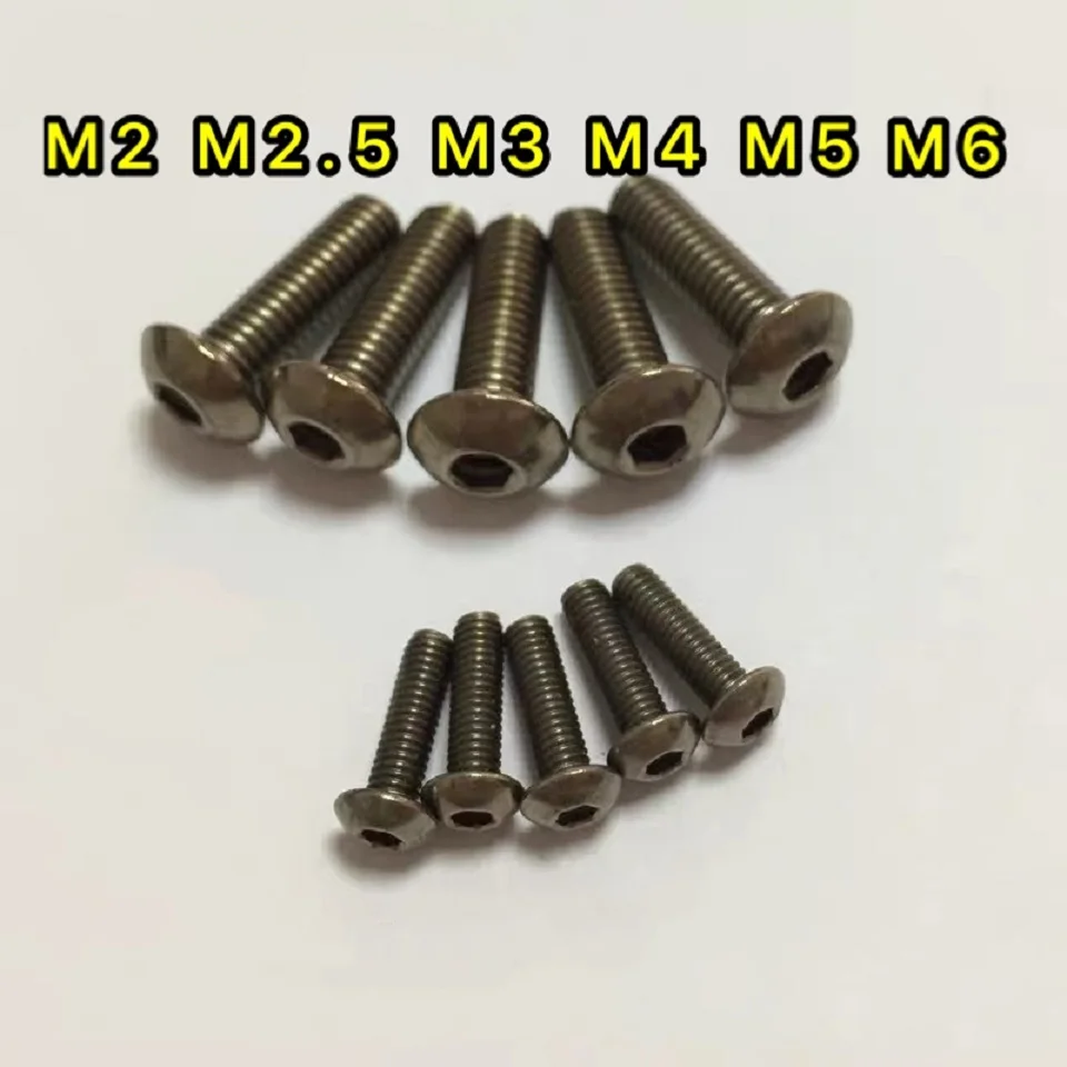 10 шт. титановые шурупы M2 M2.5 M3 M4 M5 M6 GB70.2 ISO7380|Дверные зажимы из нержавеющей стали| |
