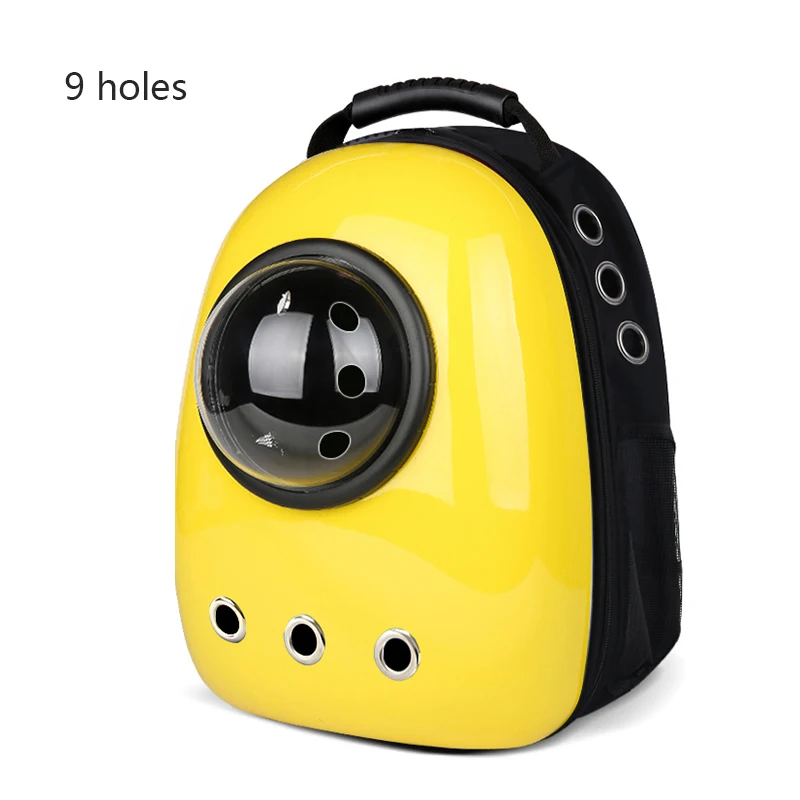 yellow 9-hole style Сумка для кошек, сумка для домашних животных, клетка для кошек, переносная сумка для дома, сумка на плечо, рюкзак для собак, космическая сумка для переноски, товары для кошек - Цвет: yellow 9-hole style
