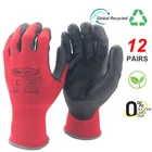 2022 новые женские защитные перчатки для садоводства для Мужчин Вязаные красные нейлоновые полиуретановые резиновые защитные рабочие перчатки.