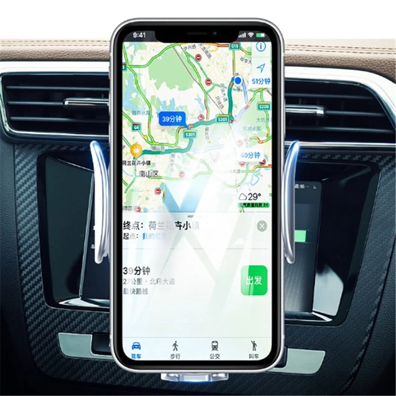 Автоматическое зажимное 15 Вт автомобильное беспроводное зарядное устройство Быстрая 10 Вт для iPhone X LG и т. д. инфракрасная индукция Qi Беспроводное зарядное устройство Автомобильный держатель для телефона