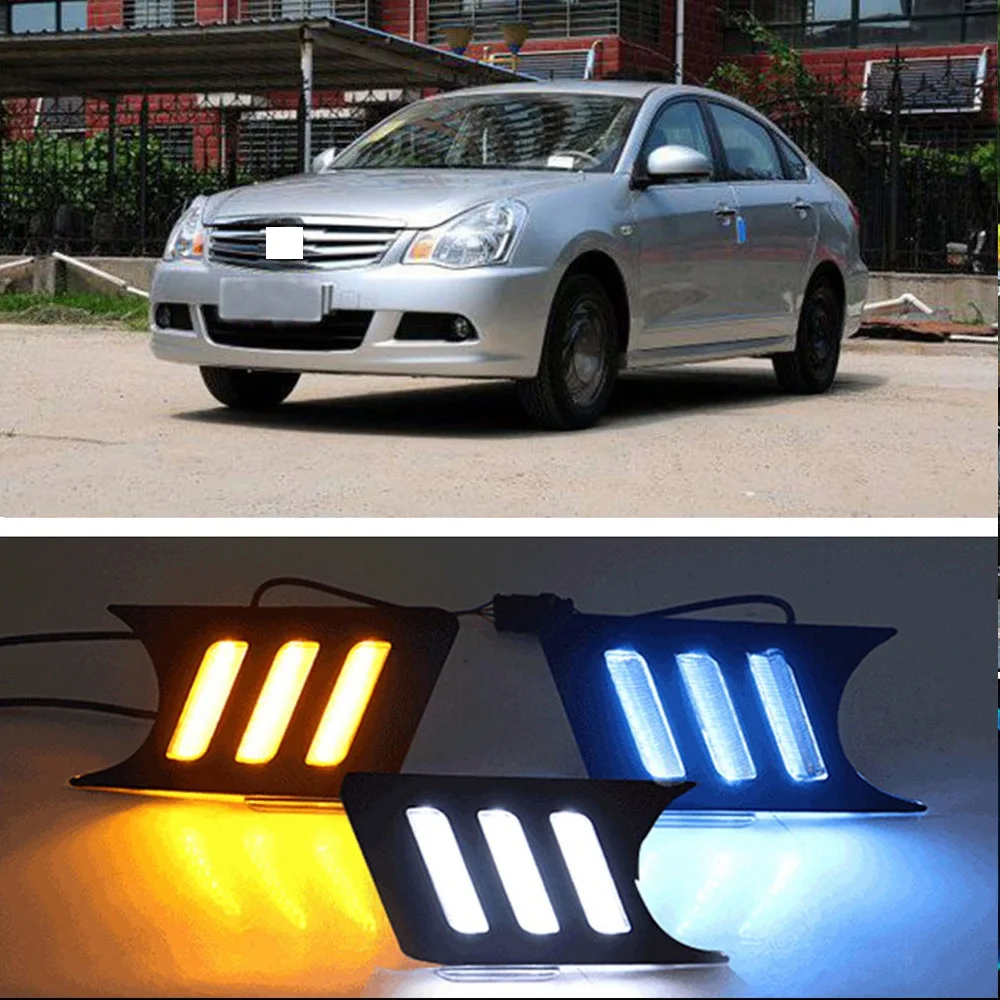 CAPQX для Nissan Sylphy 2009- Светодиодный дневной ходовой светильник лампа для поворотного сигнала DRL Дневной светильник автомобильный-Стайлинг передний бампер противотуманный светильник