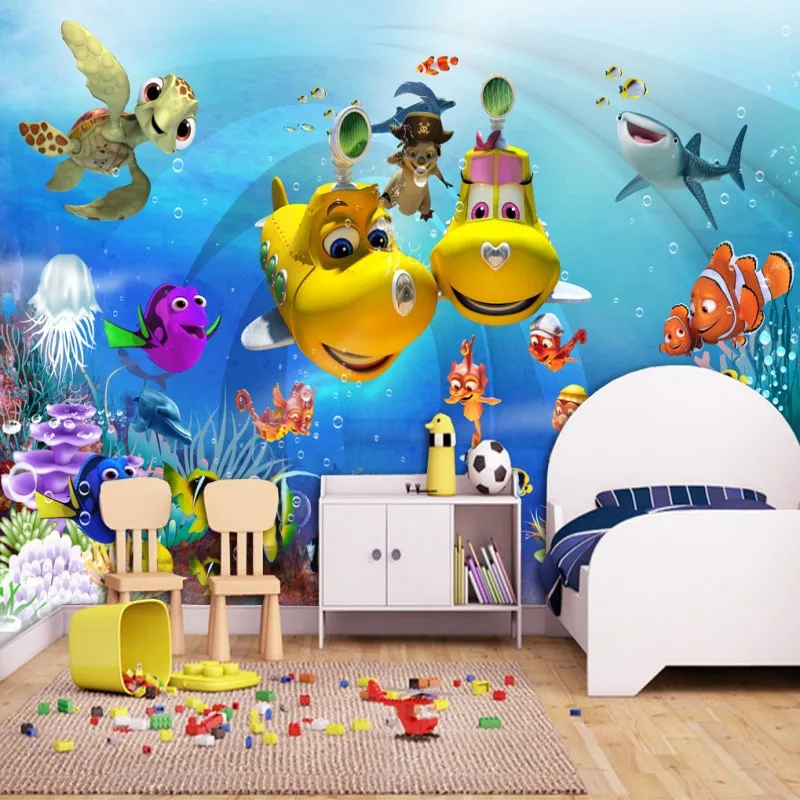 Прямая поставка 3D фото обои подводная лодка мир спальня Фреска мечта Мир Детская