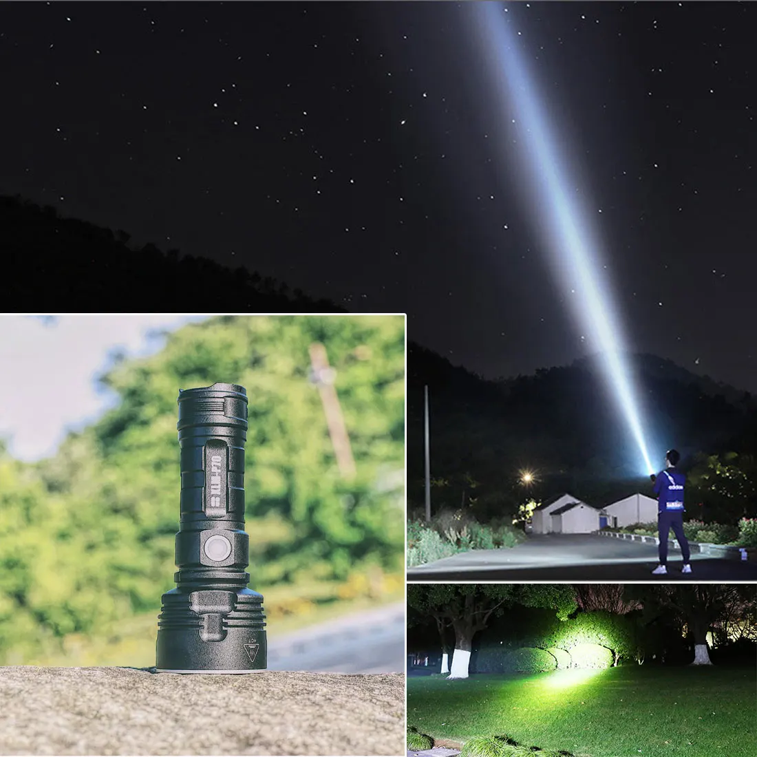 

New Super Powerful XHP70 LED Flashlight Aluminum Alloy Outdoor Lighting USB Rechargeable Waterproof Lamp