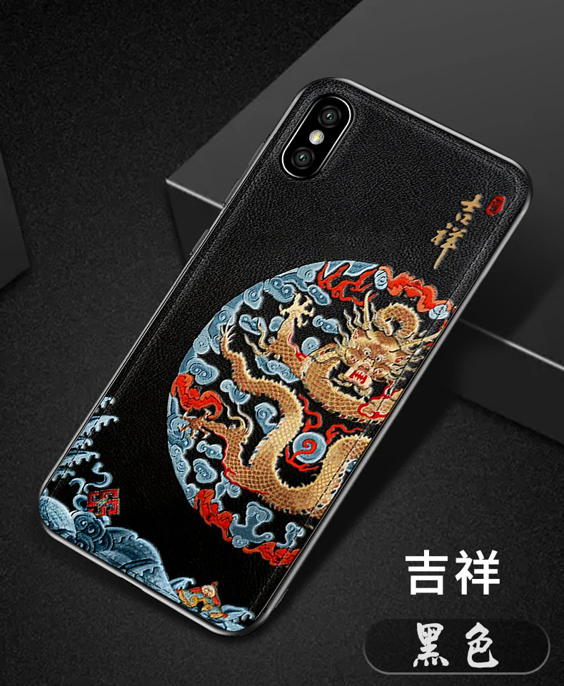 CENMASO для IPhone XR, чехол для IPhone 7, 8 Plus, X, XS Max, китайский дизайн, ультра тонкий мягкий кожаный чехол для IPhone 7, 8, чехол