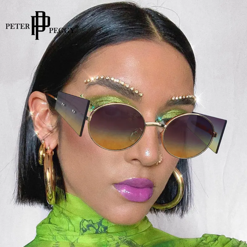 

Peterpeggy Small Frame Round Sunglasses Women Trend Retro Personality Glasses Fashion Luxury Brand Sunglasses Vintage Oval