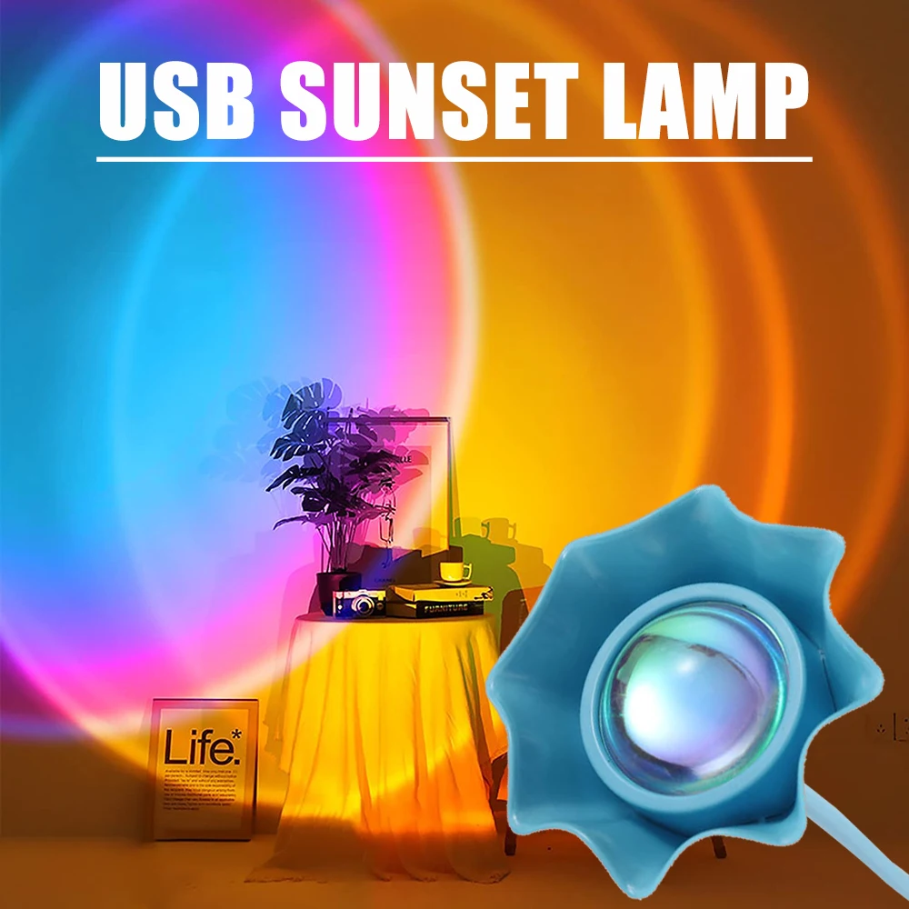 

USB закат Лампа проектор Lemp настросветильник гостиная спальня светильник декор комнаты бар атмосфера фотография фон