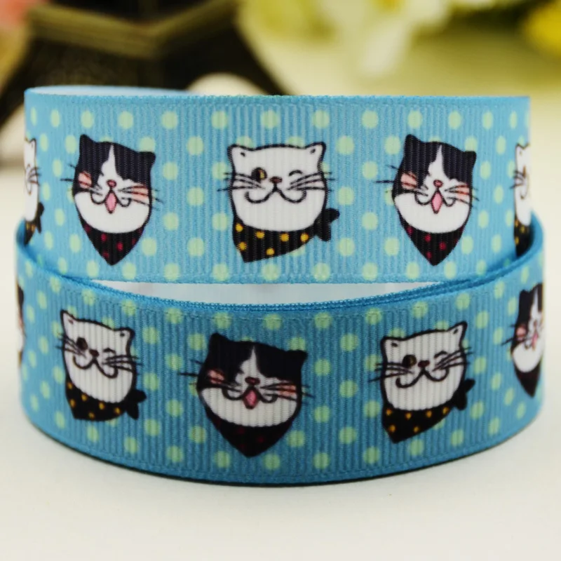 

1" 25mm,1-1/2" 38mm Cartoon Cat Grosgrain Printed Ribbon DIY Handmade Materials Christams Decoration Party Decoration 100yards