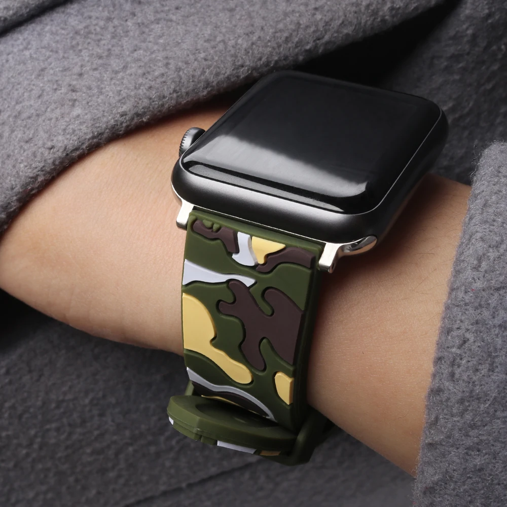 Мягкий силиконовый спортивный ремешок для Apple Watch серии 1 2 3 38 мм 42 мм ремешок для часов Ремешок для 40 мм 44 мм iWatch 4 аксессуары для браслетов