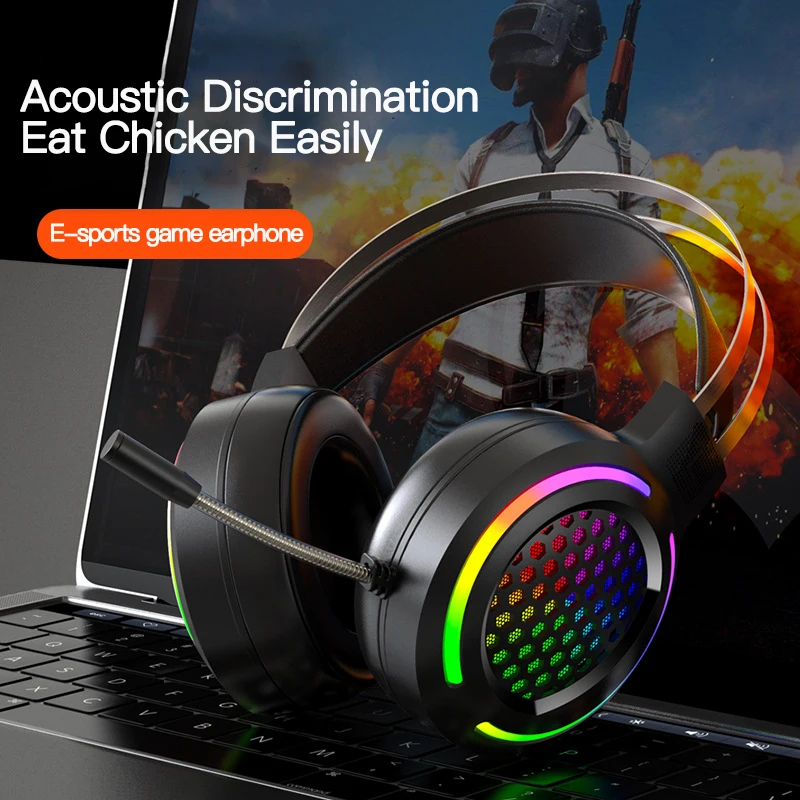 Игровая гарнитура Gamer 7 1 Surround Sound USB 3 5 мм Проводные RGB светильник Игровые наушники