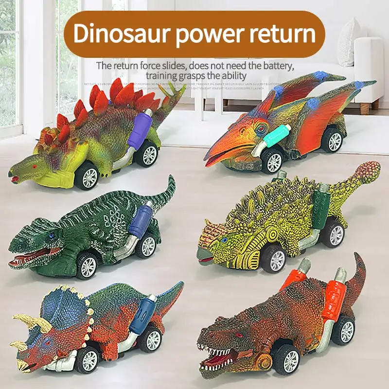 

6 шт мини отступить динозавр автомобиль игрушка динозавр Roadster Вечерние игры малыш Монстр Гонки Картинг развивающие легковые автомобили, по...