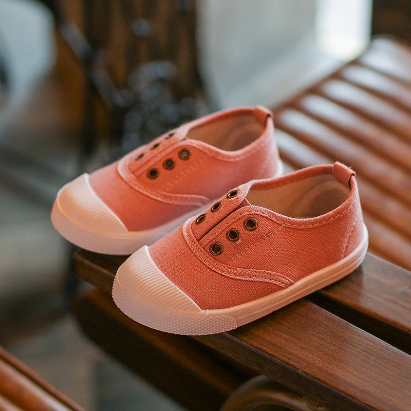 

Spring Summer Kids Shoes For Boys Girls Insole 13.5-18CM Candy Color Children's Casual Canvas Sneakers Soft Fashion Sneakers