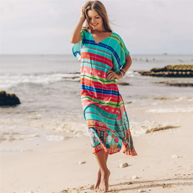 Женское платье туника с длинным рукавом большие размеры|Пляжная одежда| |