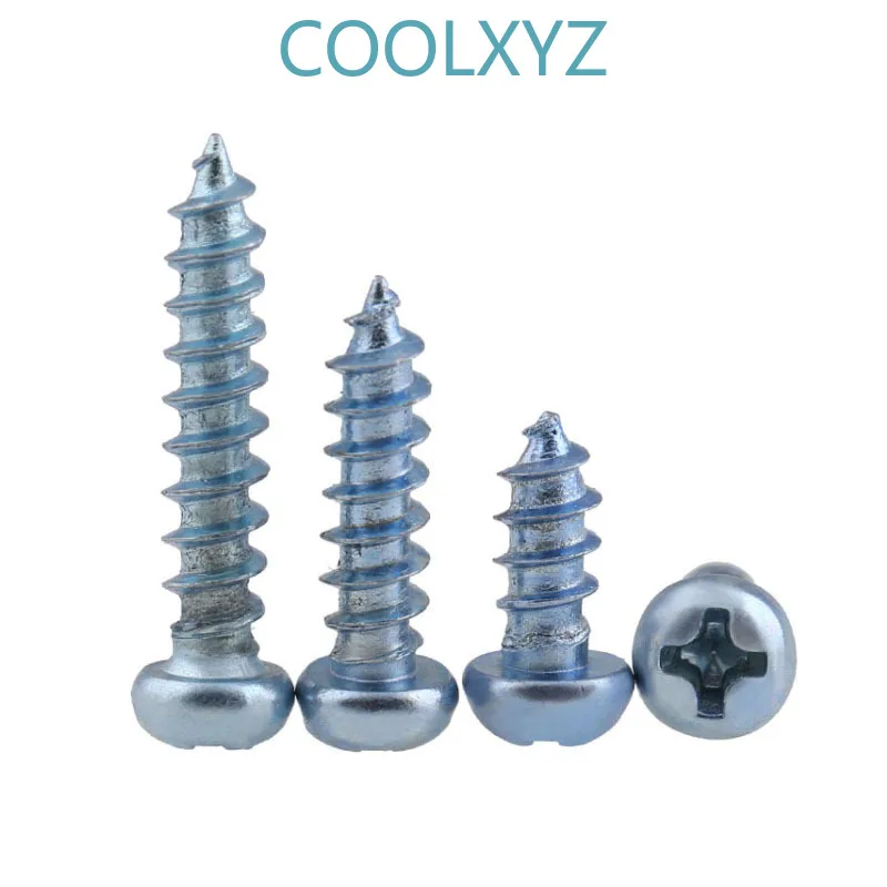 CoolXYZ самонарезающие длинные винты с поперечной цилиндрической головкой PA Blue