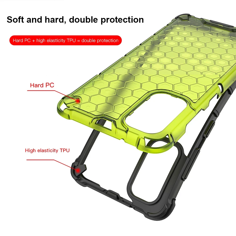 

KEYSION Shockproof Phone Case for Oneplus 9 Pro Honeycomb Soft TPU Frame Hard PC Back Cover for Oneplus 9 Oneplus 7T