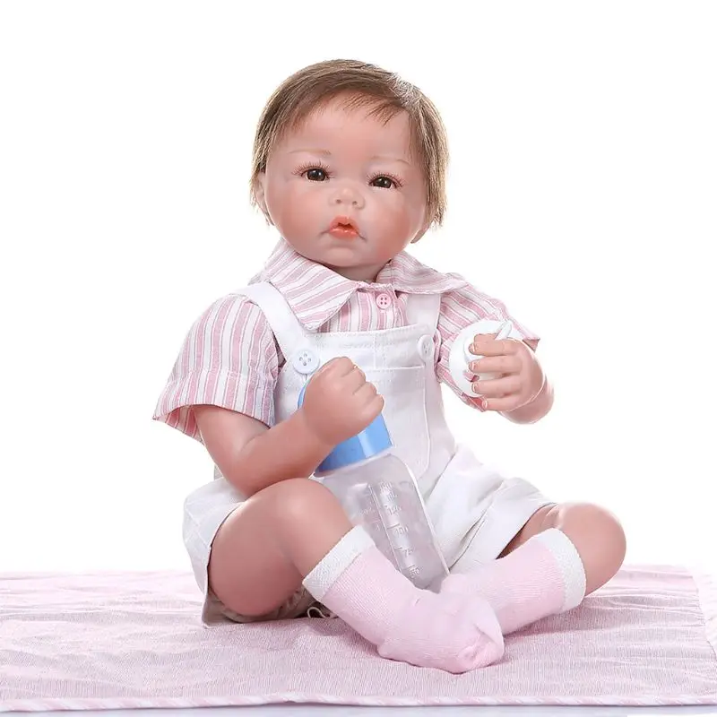 

20 Inch Soft Silicone Toddler Babies Boy Pacifier Blanket Lifelike B2EB