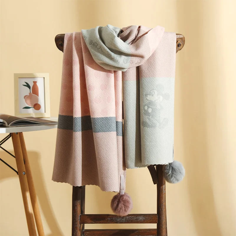 Роскошный брендовый шарф Disney высокого качества теплые помпоны кашемировый