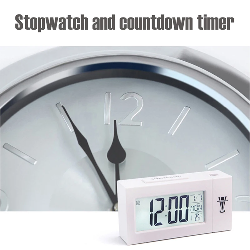 Проекционный будильник комнатный ЖК-дисплей с функцией повтора звука подсветка