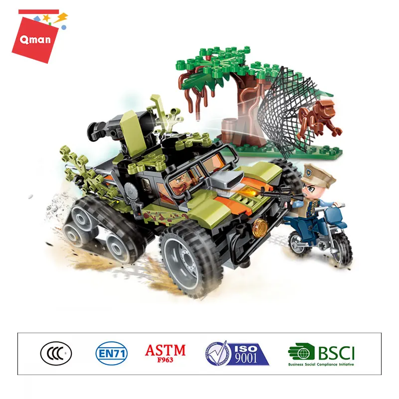 Конструктор QMAN серии городской лес полиция набор блоков Боевая сила внедорожник