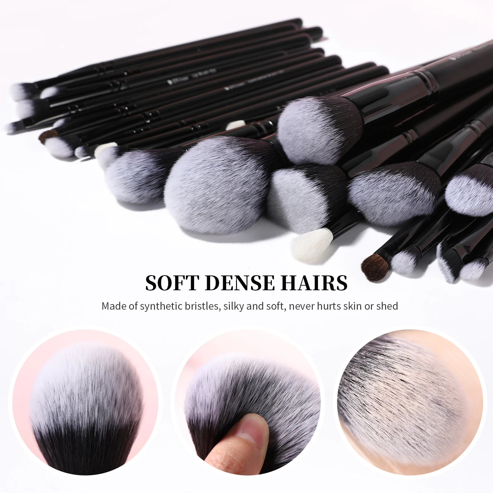 

DUcare Black 24pcs Professional Makeup Brushes Set High Quality Make Up Brushes Professional Natural goat hair make up brushes