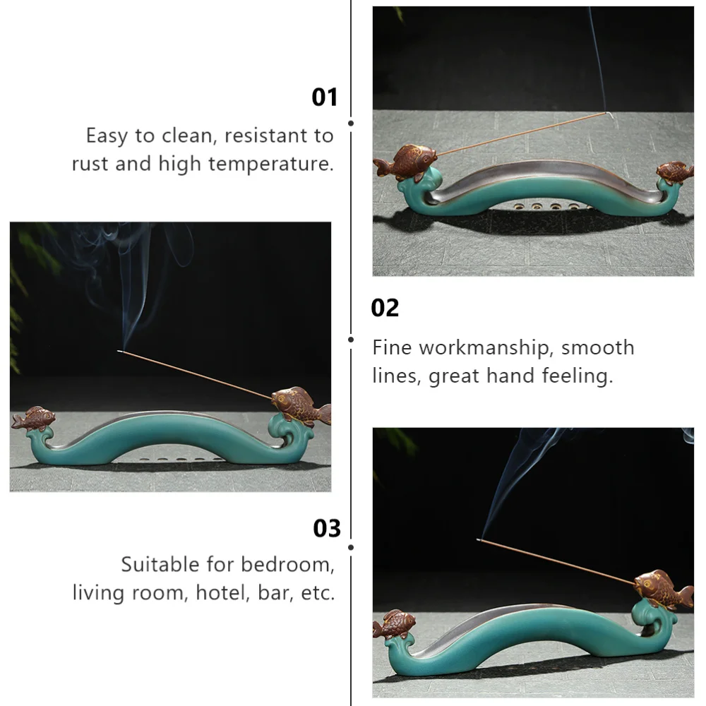 

1Pc Ceramic Incense Burner Unique Incense Stick Holder Aroma Stove Decoration