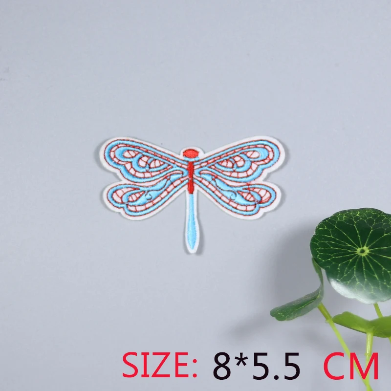 1 шт. стрекоза красивый синий Утюг на вышитой нашивке для ткани мультфильм значок