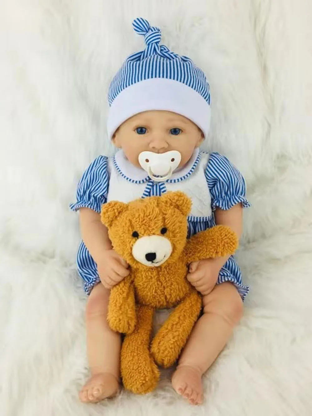 bear(yellow brown) Avani кукла 'Aaron' 45 см реалистичные детские куклы реалистичные Reborn Baby куклы реалистичные новорожденных Для маленьких мальчиков куклы - Цвет: bear(yellow brown)