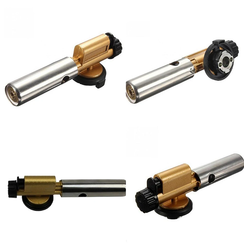 

ZLinKJ Portable Copper Gas Burners Torch Flame Gun Maker Lighter Electronic Ignition for Welding Camping Picnic BBQ