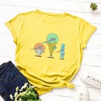 oversized women t shirt graphic tees cotton t shirts tops streetwear oversized clothes funny dessert brushing printed tee shirt