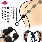 Силиконовые Большие Анальные шарики, Анальная пробка, взрослые, эротические, искусственный мастурбатор, расширитель, массажер простаты