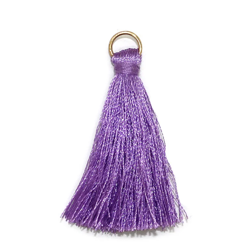 

CTREE 20 Pcs Mini Metal Ring Cotton Fabric Tassel Bangs Pendant DIY Hanging Ring Lanyards Tassel Trim Clothes Curtains Jewelry