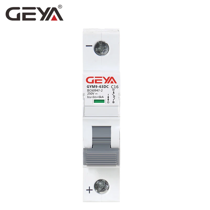 Мини автоматический выключатель GEYA DC MCB 6KA 1P 250 В 6A 10A 16A 20A 25A 32A 40A 50A
