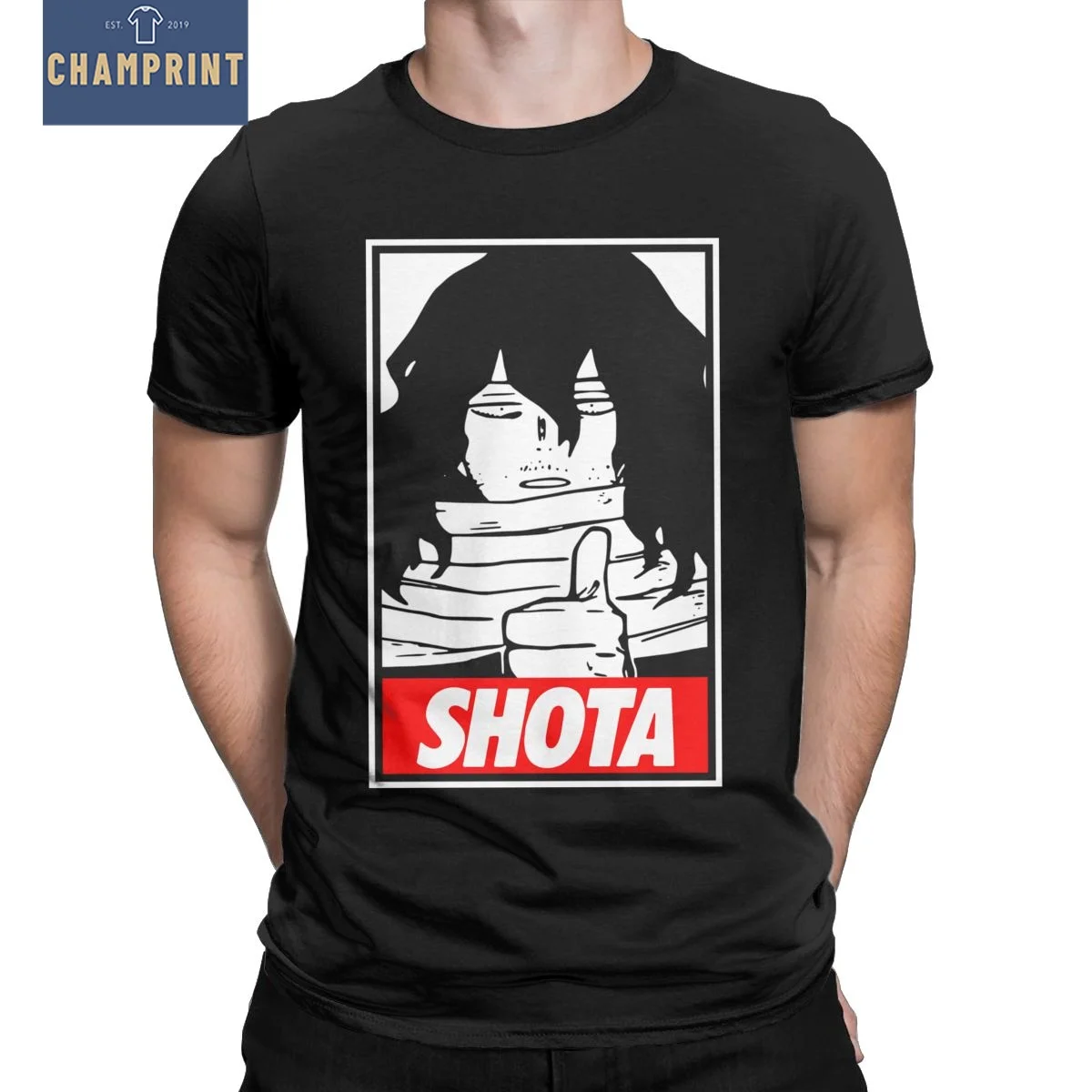 

Мужские футболки Boku без мой герой айзава Шота натуральный хлопок футболка футболки с коротким рукавом Круглый Одежда с воротником 4XL 5XL