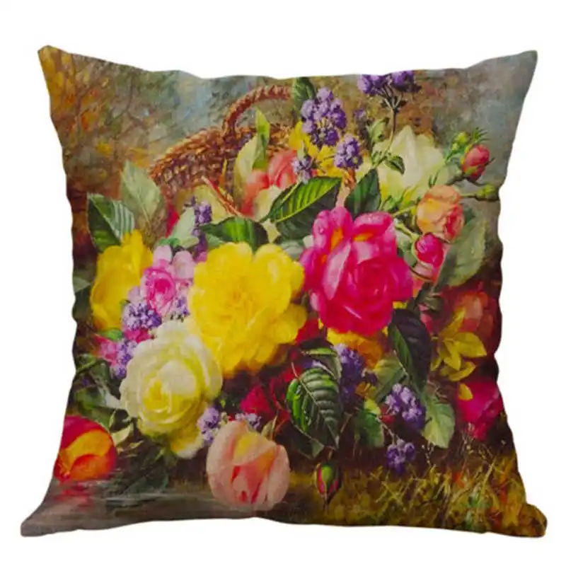 

Case Cover Pillow Home Covers 18''Pillow vintage Flower Cushion Decor Sofa Waist