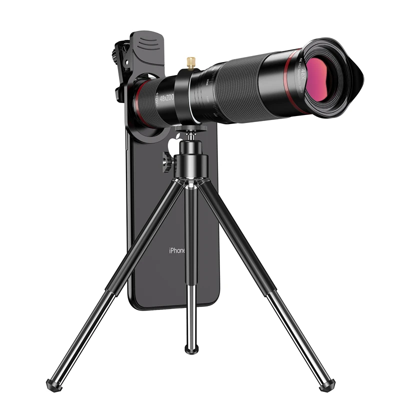 

Телескоп 48X 22X 4K HD для сотового телефона, объектив камеры мобильного телефона + штатив, монокулярный телескоп, зум-объектив для смартфона iPhone