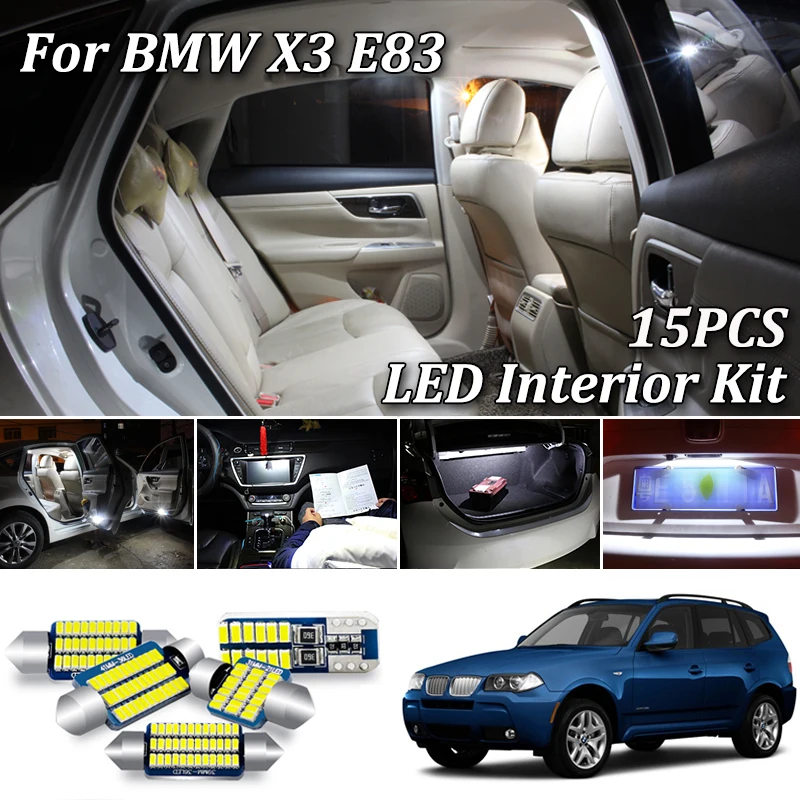 15 шт. белые светодиодные лампы для салона автомобиля BMW X3 E83 2003-2010 | Автомобили и
