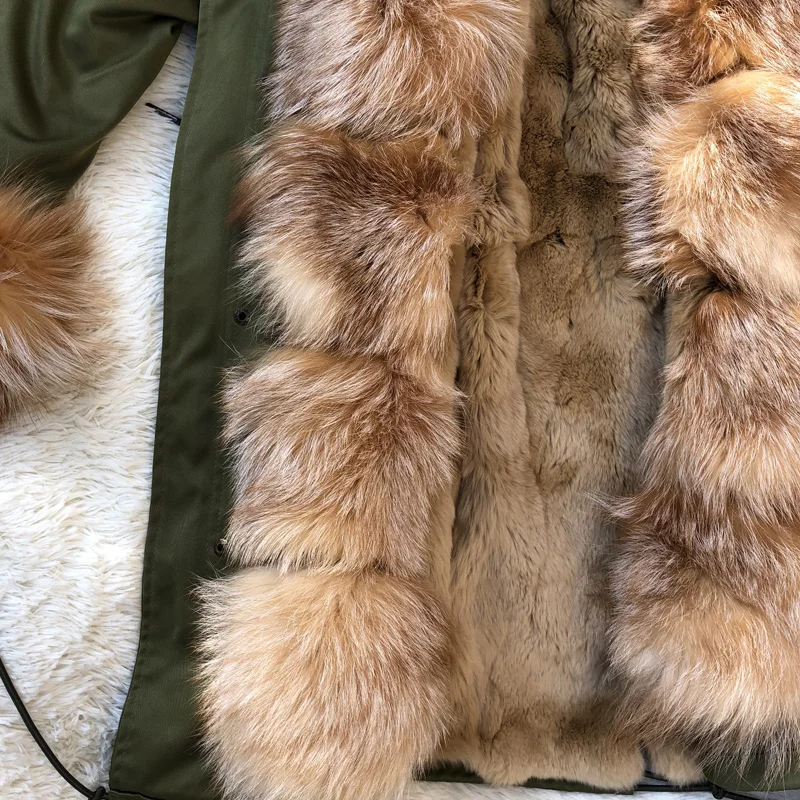 Женская меховая парка fandy lokar зимняя с капюшоном из натурального меха енота на