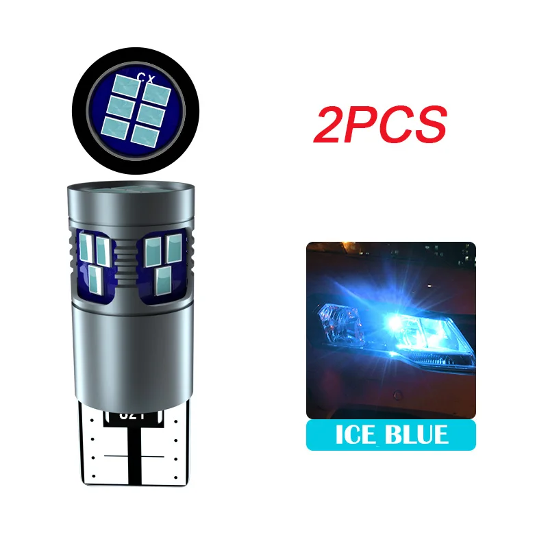 Ice Blue 2 шт. T10 Led W5W Canbus декодирования белый цвет желтый, синий; размеры 34–43 168 194 лампы Габаритные огни для Audi A1 A3 A4 A5 A6 A7 C5 C6 Q7 R8 - Испускаемый цвет: Ice Blue