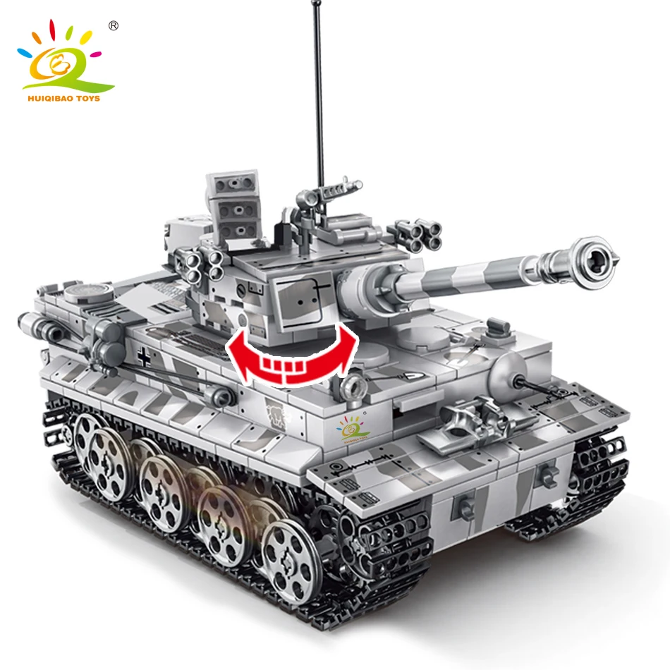 

UKBOO 1154pcs Military German Tiger Tank Modle Building Blocks Set WW2 Army Soldier Weapon Figures Bricks Toys for Children