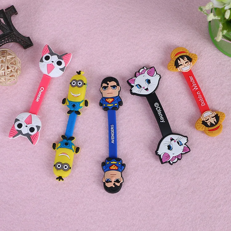 5 шт Kawaii мультфильм наушники намотки кабеля силиконовый шнур держатель для Iphone samsung мульти-Стили Организатор провода держатель