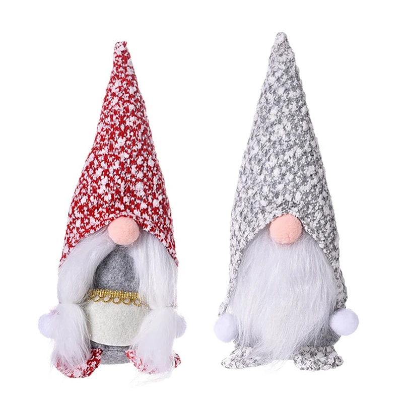 

2 Pcs Faceless Doll Christmas Stand Doll Mid-Year Decoration Christmas Festival Decoration
