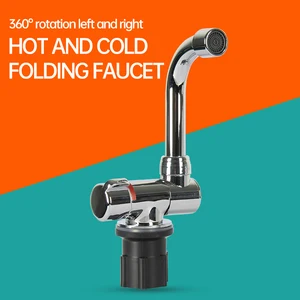 motorhome trailer modification parts kitchen bathroom hot and cold folding faucet 304 stainless steel faucet rv camper accessori free global shipping