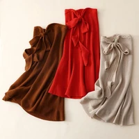 100 cashmere womens casual skirt high waist knitted ladies fashion winter knitwear
