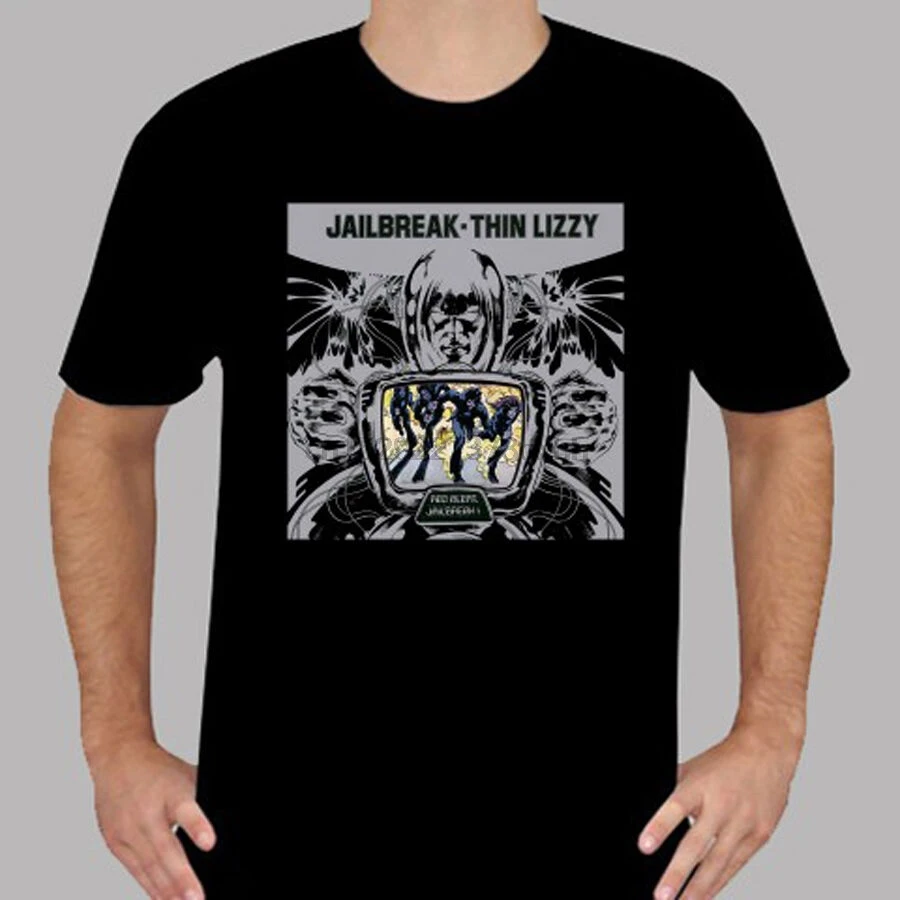 НОВАЯ тонкая мужская Черная футболка Lizzy Jailbreak ирландской рок-группы размеры от S