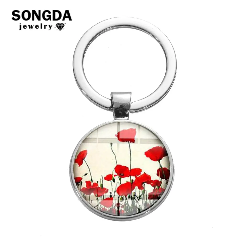 SONGDA 2019 Новое поступление Винтажный Красный брелок &quotЦветок&quot поле цветов