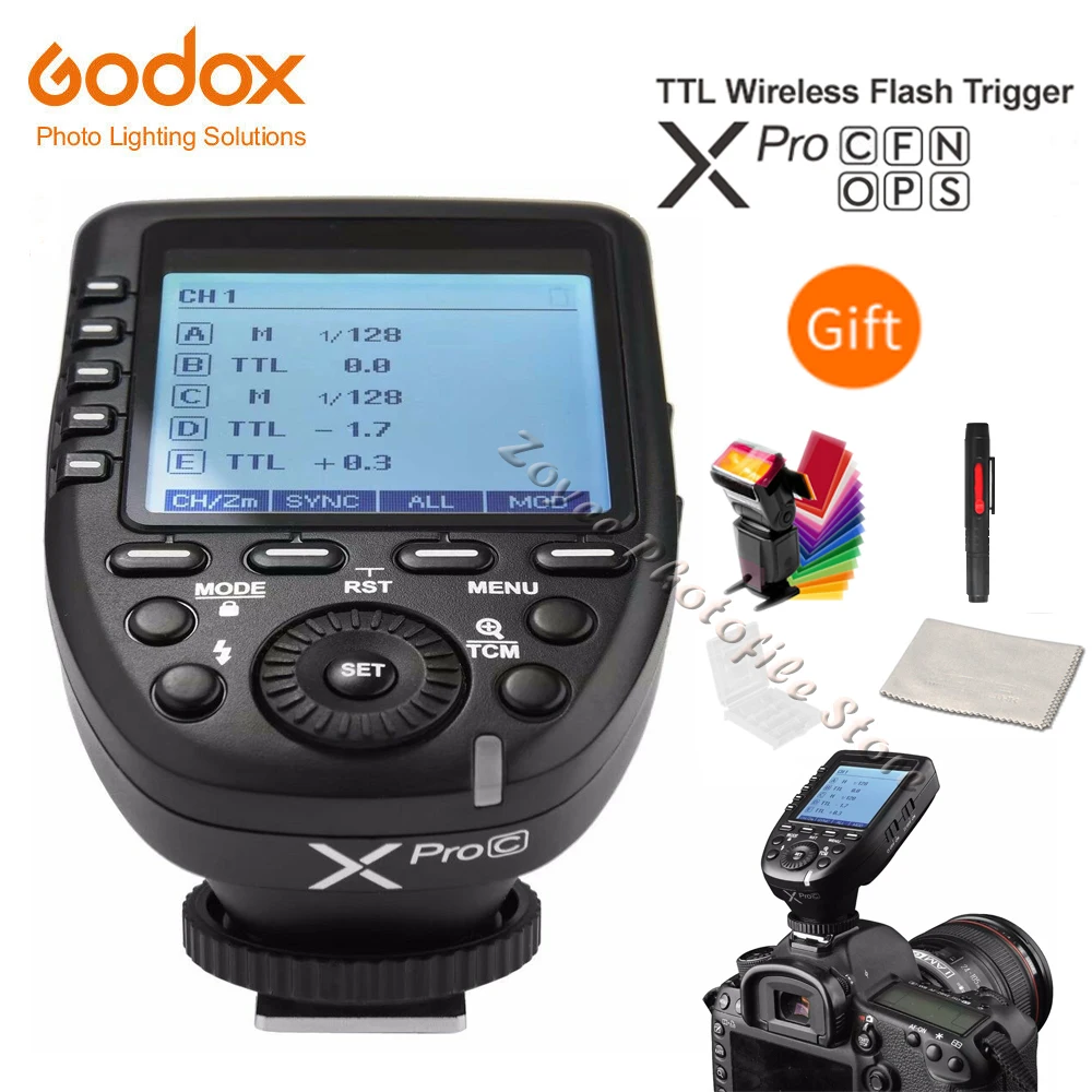 Godox XPro C N S O F P TTL передатчик 2 4G HSS триггер вспышки для Canon Nikon Sony Olympus Fuji Pentax|Пульты и
