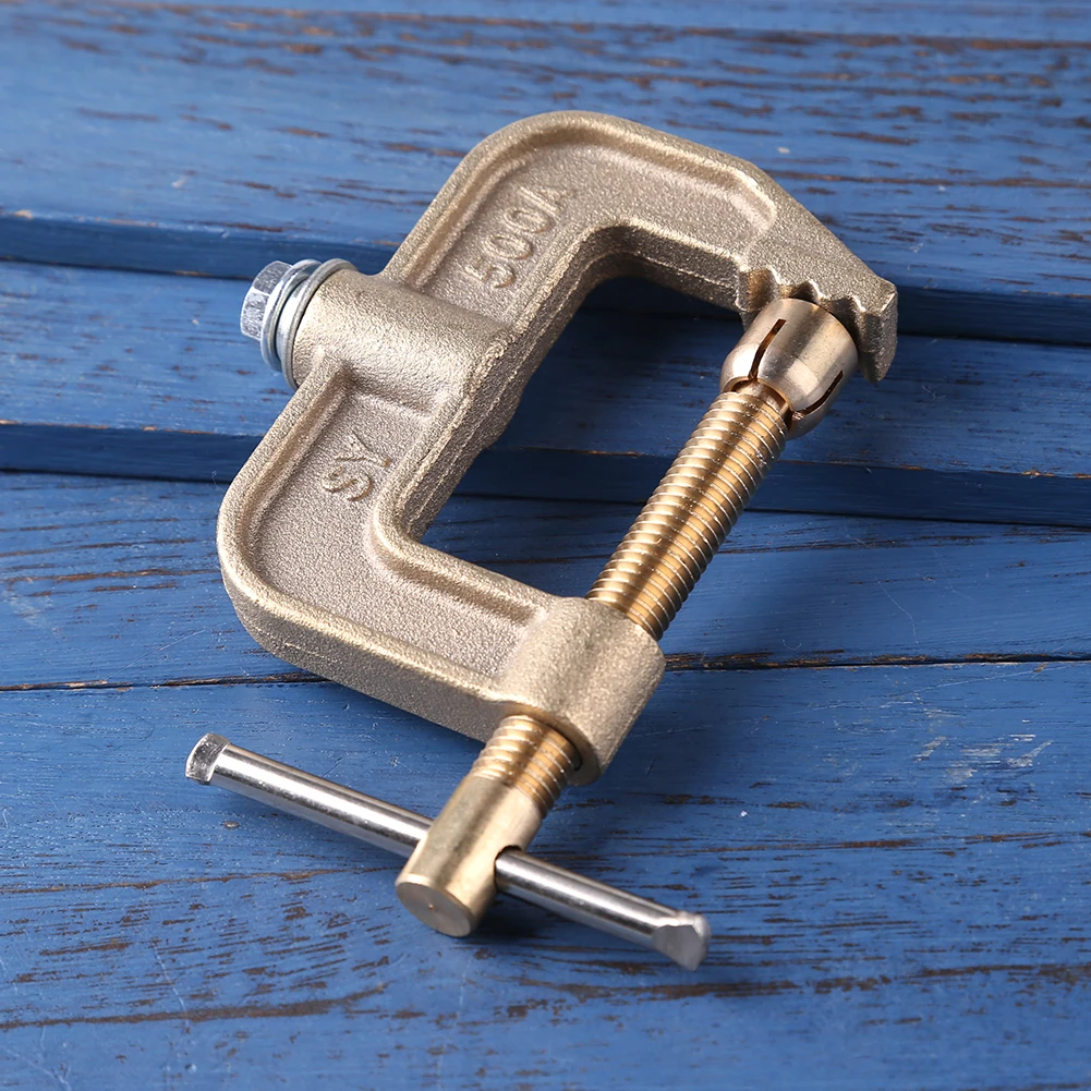 

Electric Welding Machine G-shaped Copper 500A High Power Ground Earth Clamp Argon Arc Welding Accessories Welding Tools