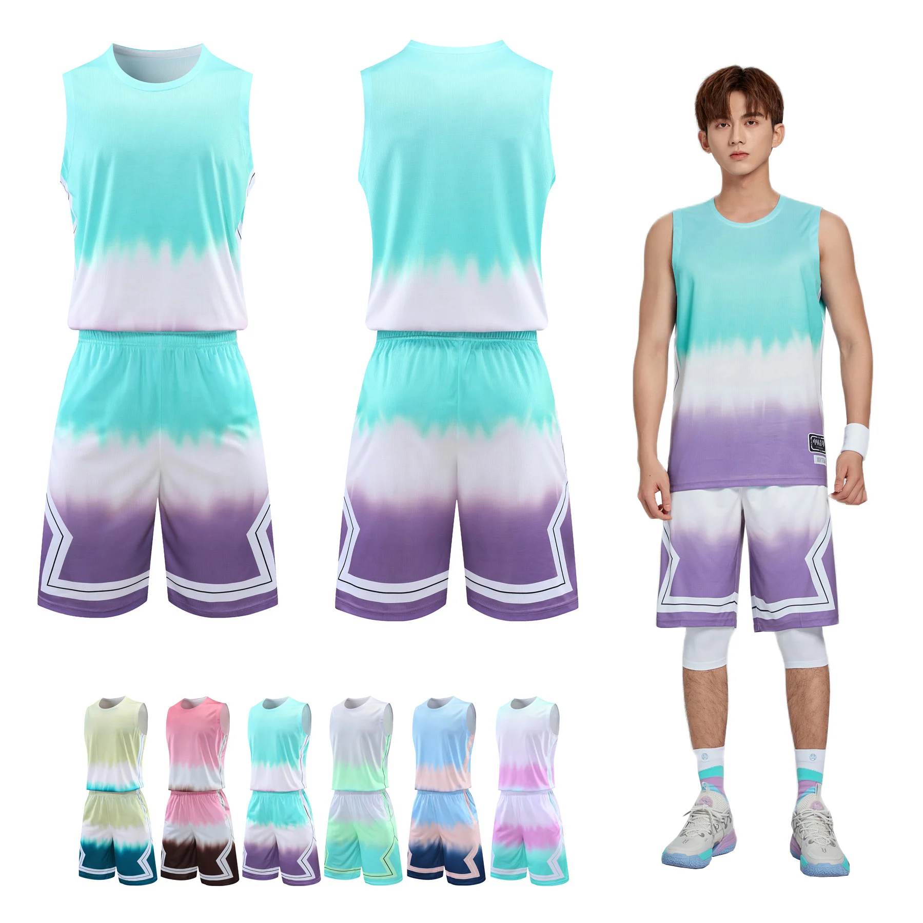 

High Quality Youth Basketball Jerseys Suits Men College Basketball Shirt Shorts Custom Children Basketball Kits 7XL