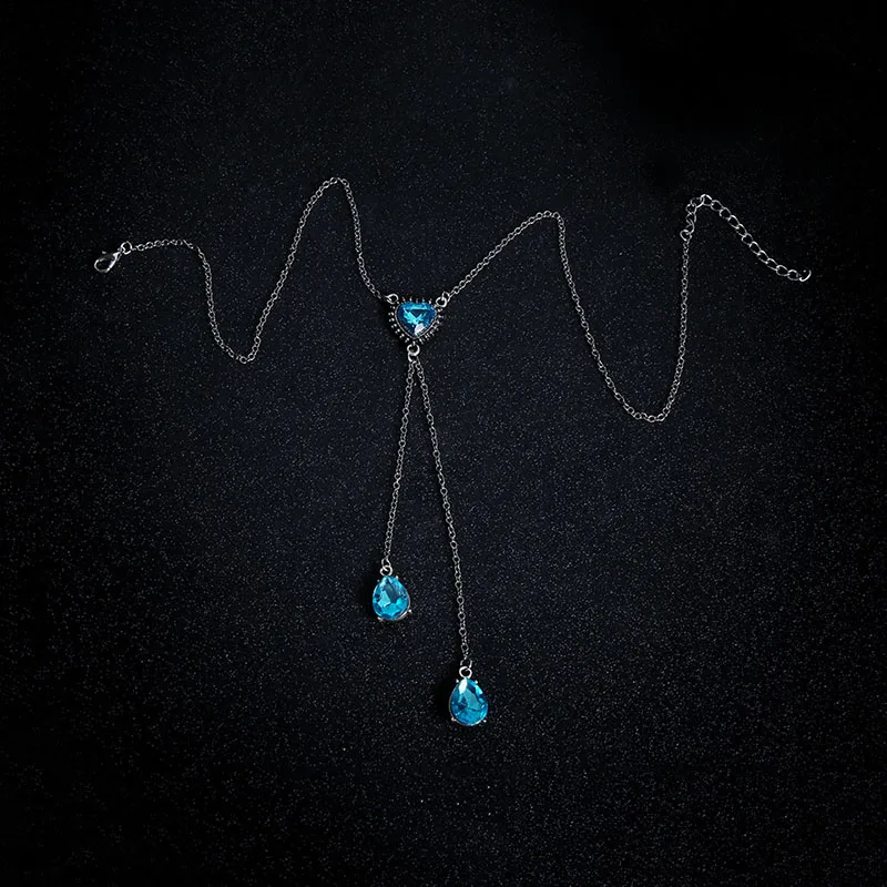 Винтажное классическое подвесное ожерелье в богемном стиле с синими